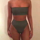 Quick selling explosive edition, fashionable chest wrapped + triangle shorts, bikini split swimsuit, sportswear 6 color spot - moojoy