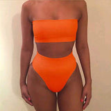 Quick selling explosive edition, fashionable chest wrapped + triangle shorts, bikini split swimsuit, sportswear 6 color spot - moojoy
