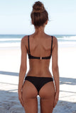 Split solid color bikini tight swimsuit backless sexy European and American swimwear - moojoy