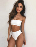 Quick selling explosive edition, fashionable chest wrapped + triangle shorts, bikini split swimsuit, sportswear 6 color spot - moojoy