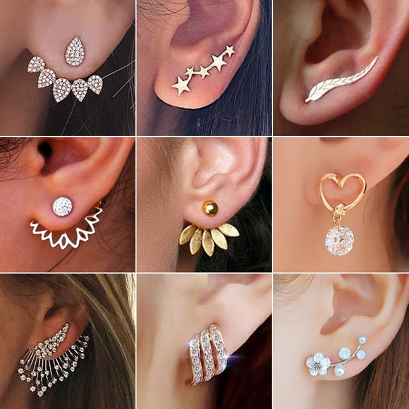 2022 New Crystal Flower Drop Earrings for Women Fashion Jewelry Gold colour Rhinestones Earrings Gift for Party Best Friend