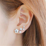 2022 New Crystal Flower Drop Earrings for Women Fashion Jewelry Gold colour Rhinestones Earrings Gift for Party Best Friend
