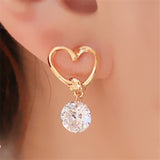 2022 New Crystal Flower Drop Earrings for Women Fashion Jewelry Gold colour Rhinestones Earrings Gift for Party Best Friend