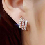 2022 New Crystal Flower Drop Earrings for Women Fashion Jewelry Gold colour Rhinestones Earrings Gift for Party Best Friend