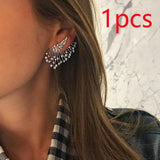 2022 New Crystal Flower Drop Earrings for Women Fashion Jewelry Gold colour Rhinestones Earrings Gift for Party Best Friend