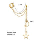 17KM Gold Leaves Ear Cuff Black Non-Piercing Ear Clips Fake Cartilage Earrings Clip Earrings For Women Men Wholesale Jewelry