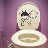 Funny Smile Bathroom Wall Stickers Toilet Home Decoration Waterproof Wall Decals For Toilet Sticker Decorative Poster Home Decor - moojoy