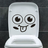 Funny Smile Bathroom Wall Stickers Toilet Home Decoration Waterproof Wall Decals For Toilet Sticker Decorative Poster Home Decor - moojoy