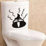Funny Smile Bathroom Wall Stickers Toilet Home Decoration Waterproof Wall Decals For Toilet Sticker Decorative Poster Home Decor - moojoy