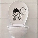 Funny Smile Bathroom Wall Stickers Toilet Home Decoration Waterproof Wall Decals For Toilet Sticker Decorative Poster Home Decor - moojoy