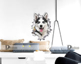 Hole View Cat Dog 3D Wall Sticker Bathroom Toilet Kids Room Decoration Wall Decals Sticker Refrigerator Waterproof Poster - moojoy