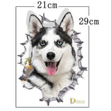 Hole View Cat Dog 3D Wall Sticker Bathroom Toilet Kids Room Decoration Wall Decals Sticker Refrigerator Waterproof Poster - moojoy