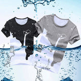 Men Fashion Summer Milk Poured Pattern Inverted Milk 3D T shirt Printed Short Sleeve Round Neck Slim casual T-shirt hot - moojoy