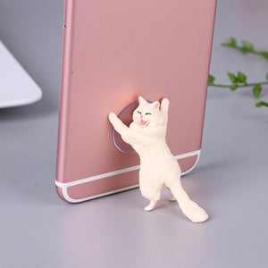 Phone Holder Cute Cat Support Resin Mobile Phone Holder Stand Sucker Tablets Desk Sucker Design high quality Smartphone Holder - moojoy