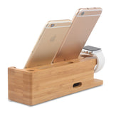 Wooden Charging Dock Station Mobile Phone Stand Holder Charger For Apple iPhone X 8 7 Plus 6 6S Plus 4s 5s SE For apple Watch - moojoy