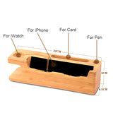 Wooden Charging Dock Station Mobile Phone Stand Holder Charger For Apple iPhone X 8 7 Plus 6 6S Plus 4s 5s SE For apple Watch - moojoy