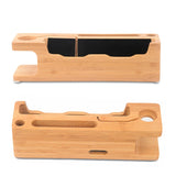 Wooden Charging Dock Station Mobile Phone Stand Holder Charger For Apple iPhone X 8 7 Plus 6 6S Plus 4s 5s SE For apple Watch - moojoy