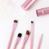 5pcs Travel Portable Mini Eye Makeup Brushes Set Reals Eyeshadow Eyeliner Eyebrow Brush Lip Make Up Brushes kit Professional - moojoy