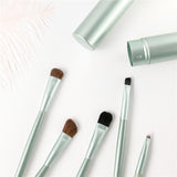 5pcs Travel Portable Mini Eye Makeup Brushes Set Reals Eyeshadow Eyeliner Eyebrow Brush Lip Make Up Brushes kit Professional - moojoy