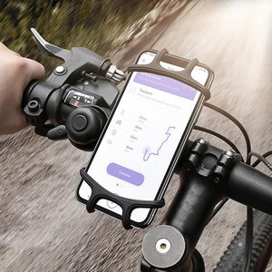Phone Handlebar Bracket Stand Bike Bicycle Motorcycle Mobile Phone Silicone Holder Mount Buckle Pull Non-slip For Cellphone GPS - moojoy