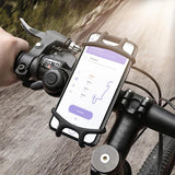 Phone Handlebar Bracket Stand Bike Bicycle Motorcycle Mobile Phone Silicone Holder Mount Buckle Pull Non-slip For Cellphone GPS - moojoy