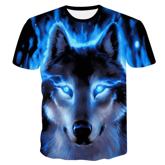 Newest Wolf 3D Print Animal Cool Funny T-Shirt Men Short Sleeve Summer Tops T Shirt Tshirt Male Fashion T-shirt male 4XL - moojoy