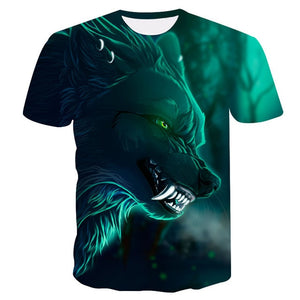 Newest Wolf 3D Print Animal Cool Funny T-Shirt Men Short Sleeve Summer Tops T Shirt Tshirt Male Fashion T-shirt male 4XL - moojoy