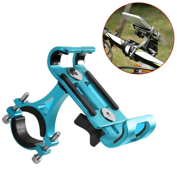Full Aluminium Alloy Mobile Phone Holder Stands For Bicycle Motorcycle Metal Mountain Bike Road Bike Phone Holder for iphone 6 8 - moojoy