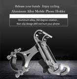 Full Aluminium Alloy Mobile Phone Holder Stands For Bicycle Motorcycle Metal Mountain Bike Road Bike Phone Holder for iphone 6 8 - moojoy