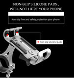 Full Aluminium Alloy Mobile Phone Holder Stands For Bicycle Motorcycle Metal Mountain Bike Road Bike Phone Holder for iphone 6 8 - moojoy