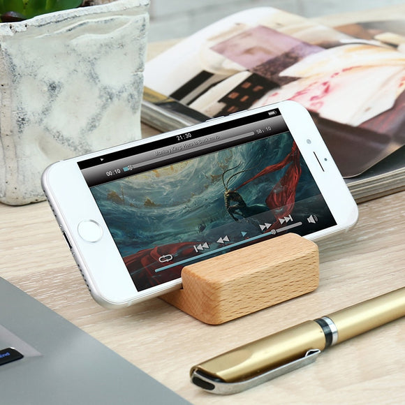 Wooden Phone Holder Stand For iPhone Xr Xs X 8 Mobile Phone Stand For Samsung S9 S8 iPad Tablet Stand Desk Phone Holder - moojoy