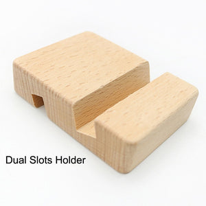 Wooden Phone Holder Stand For iPhone Xr Xs X 8 Mobile Phone Stand For Samsung S9 S8 iPad Tablet Stand Desk Phone Holder - moojoy