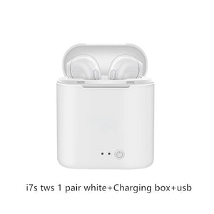 i7s TWS Wireless Bluetooth Earphone Stereo Earbud Headset With Charging Box for All Bluetooth tablet Smart phone earphone - moojoy